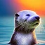 Placeholder: An otter swimming in a river