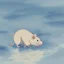 Placeholder: white Field mouse drinking water at sunrise water color vibrant cute