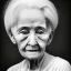 Placeholder: beautiful black and white photo portrait of an old woman white hair