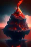 Placeholder: A lava castle floating