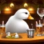 Placeholder: An White Duck Being a Bartender in a Tavern