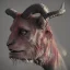 Placeholder: A portrait post-apocalypse of Baphomet ,sin city, transgender ,beauty , paranormal,eatheral,realistic,sharp,deep colours, purple,red,fire,adorable,armaggedon,fire,purple,red,gold,dark,cinamatic,fantasy,demon,hell,sci-fi fantasy style, volumetric lighting, particales,highly detailed,cinamatic,ignore NSFW , masterpiece, best quality, black skinned, sparkling eyes, sun light, 4K, high contrast,