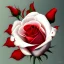 Placeholder: A white rose bleeding red blood from its stem