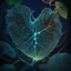 Placeholder: crisp leaves of vine with intricate bioluminescent veins forming the shape of a heart, ultra-detailed, fresh and vivid color, backlight, professional food photography, 8k, high resolution, delicate details