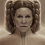 Placeholder: hyperspace background, complete and photo realistic detailed head to waist stunning photo realistic portrait of carrie fisher as Princess Leia in star wars with photo realistic wedding hairstyle by Mandy Jurgens and mucha and Richard Schmid and chuck close and chie yoshii, extraordinary and detailed ceremony dress of star wars,brown eyes