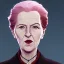 Placeholder: Portrait of a 30 year old witch like Margaret Thatcher and Mary Poppins