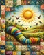 Placeholder: Patchwork by Meghan Duncanson and Jennifer Lommers and Didier Lourenço.kevin Sloan. Modifiers: oil on canvas 4k Michelangelo Enki Bilal Fairytale Disny Paradise birds Patchworks caterpillar Sun flouwer Silk collars oil on canvas