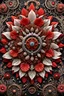 Placeholder: 3D rendering of Expressively detailed and intricate of a hyperrealistic “flower”: symmetric, front view, colorful paint, tribalism, steampunk, shamanism, cosmic fractals, dystopian, octane render, volumetric lighting, 8k post-production, red and white, detailled metalic objects, dendritic, artstation: award-winning: professional portrait: atmospheric: commanding: fantastical: clarity: 16k: ultra quality: striking: brilliance: stunning colors: amazing