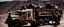 Placeholder: Long haul Trucker liberation army in guerrilla war, Alberta Desert, cinematic, Fuji Film, Anamorphic lens, 2040s, deep depth of field, in a Cyber punk WW3 film