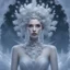 Placeholder: a woman with a wreath of flowers on her head, beautiful fractal ice background, photoreal, elves, style of ilya kushinov, tarot card the empress, snow and ice, hyperrrealistic bone structure, cgsociety - w 1 0 2 4 - n 8 - i, [[fantasy]], shot with Sony Alpha a9 Il and Sony FE 200-600mm f/5.6-6.3 G OSS lens, natural light, hyper realistic photograph, ultra detailed -ar 3:2 -q 2 -s 750
