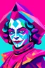 Placeholder: vaporwave jester female digital art