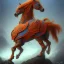 Placeholder: angry horse in orange and blue battle armor, a highly detailed illustration, background of Inka jungle, realistic render, 8 k, micro detail, intricate, elegant, centered, digital painting, Artstation, smooth, sharp focus, illustration, artgerm, tomasz alen kopera, peter mohrbacher, donato giancola, joseph christian leyendecker, wlop, boris vallejo