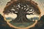 Placeholder: museum quality color woodcut of Yggdrasil, the world tree towering over a circle of ancient Druidic standing stones, in the style of Gustave Baumann, with a fine art aesthetic, highly detailed, finely cut ,8k render