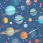 Placeholder: stars, planets, ships, space