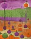 Placeholder: A purple swamp with pumpkins painted by Paul Klee