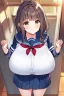 Placeholder: cute and big girl wearing school uniform