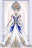 Placeholder: A flamboyant wedding dress by artist "Luminous Lapislazuli",by artist "Vibrant Velvet"