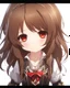 Placeholder: headshot of a chibi girl with long brown hair, red eyes, cute, childlike, intricately detailed, masterpiece, anime, 4k