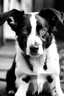 Placeholder: schwart weisser hund