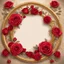 Placeholder: round Golden frame with red and roses