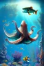 Placeholder: underwater scene, one octopus, beautiful colors, fish, very fine detail, a mermaid, high quality, mystical, romanticism, intricate, Neo-Impressionism,