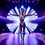 Placeholder: mocap graphic balerina in a recursive 3d fractal stage with disco lights