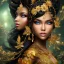 Placeholder: black skin fairy, beautiful portrait, flowery landscape