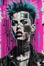 Placeholder: Ultra detailed medium portrait painting of anxiety torn up punk poster, broken circuitry background, matrix effects, punk visual art, punk art aesthetic, graffiti art, pop surrealism, collage art, cluttered paint glitches