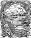 Placeholder: coloring pages for kids,Pacific island shaped logo Japanese ink painting, muted colors, including Dark black highlights to draw attention , rice paper texture, splashed paint, tropical beach, paradise, sea turtles, yellow sun, a Polynesian warrior , Art drawing ; ink , super detailed, text a the bottom “Tonga”, anime cartoon style, thick lines, low detail, black and white, no shading, --ar 85:110