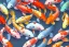 Placeholder: colorful koi carp collage illustration pattern, tiny, small, miniature, short, cute and adorable, digital painting, highly detailed, intricate, elegant, artstation, concept art, colorful, beautiful, studio ghibli, aoshima chiho, takashi murakami, manga, cute and adorable