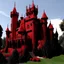 Placeholder: A dark red vampire castle designed in Ica stones painted by Andy Warhol