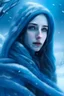 Placeholder: a fantasy book cover, books name is The Winter’s Song, It is a cold blue colored and simplistic cover, dramatic cover, empasizes on the snow and Turkish style of the story, fantastical,