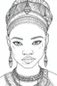 Placeholder: african girl face coloring page