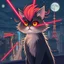 Placeholder: Cats hair emo flam , Lazer eye , Tokyo city night view wallpaper , cartoon