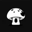 Placeholder: mushroom, black and white, cartoon, drawing, cute, creature, simple, mouth