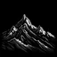 Placeholder: draw a white mountain with black background