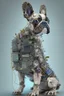 Placeholder: French Bulldog made out of electronic junk