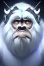 Placeholder: painting, portrait of a beautiful Yeti with cyborg eyes, 8k, highly detailed high quality