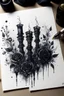 Placeholder: watercolor drawing with Gothic black candles, black lace, pearls, black roses on a white background, trending on Artstation ::{creative commons}:: Illustration :: Color correction:: Filmic, Nikon D750, Brenizer Method, Perspective, Depth of Field, F/ 2.8, Lens Flare, Tonal Colors, 8K, Full-HD, ProPhoto RGB, Perfectionism, Frame Illumination, Natural Lighting, Soft Backlight