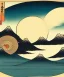 Placeholder: Ukiyo-e art, mountains with a sun in the background