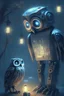 Placeholder: I want a robot and a Nightowl and artificial intelligence combined in one image.