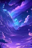 Placeholder: Midjourney style of detailed and intricate background theme | anime, cartoon style, 2d, morning vibe with cloud | aurora lighting | nebula and stars | stunning environment, galaxy, purple and blue mood