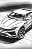 Placeholder: sketch of a lamborghini urus which is half uncoloured