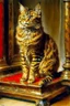 Placeholder: Portrait of a standing up cat by Louis wain