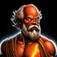 Placeholder: socrates; muscular; glowing eyes; lightning