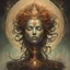 Placeholder: create a haunted female disembodied spirit with highly detailed, sharply lined facial features, , finely drawn, boldly inked, in soft ethereal colors, otherworldly, celestial, and beautiful in the style of Peter Mohrbacher