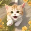 Placeholder: Cat happy and running to eat