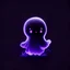 Placeholder: Cute ghost, purple, black background, professional, artstation, black gradient, trending, high contrast