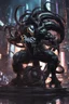 Placeholder: Venom mix with machine in solo leveling shadow artstyle, cyberpunk them, intricate details, highly detailed, high details, detailed portrait, masterpiece,ultra detailed,best quality