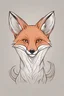 Placeholder: fox. simple drawing style. a template for beginners of drawing